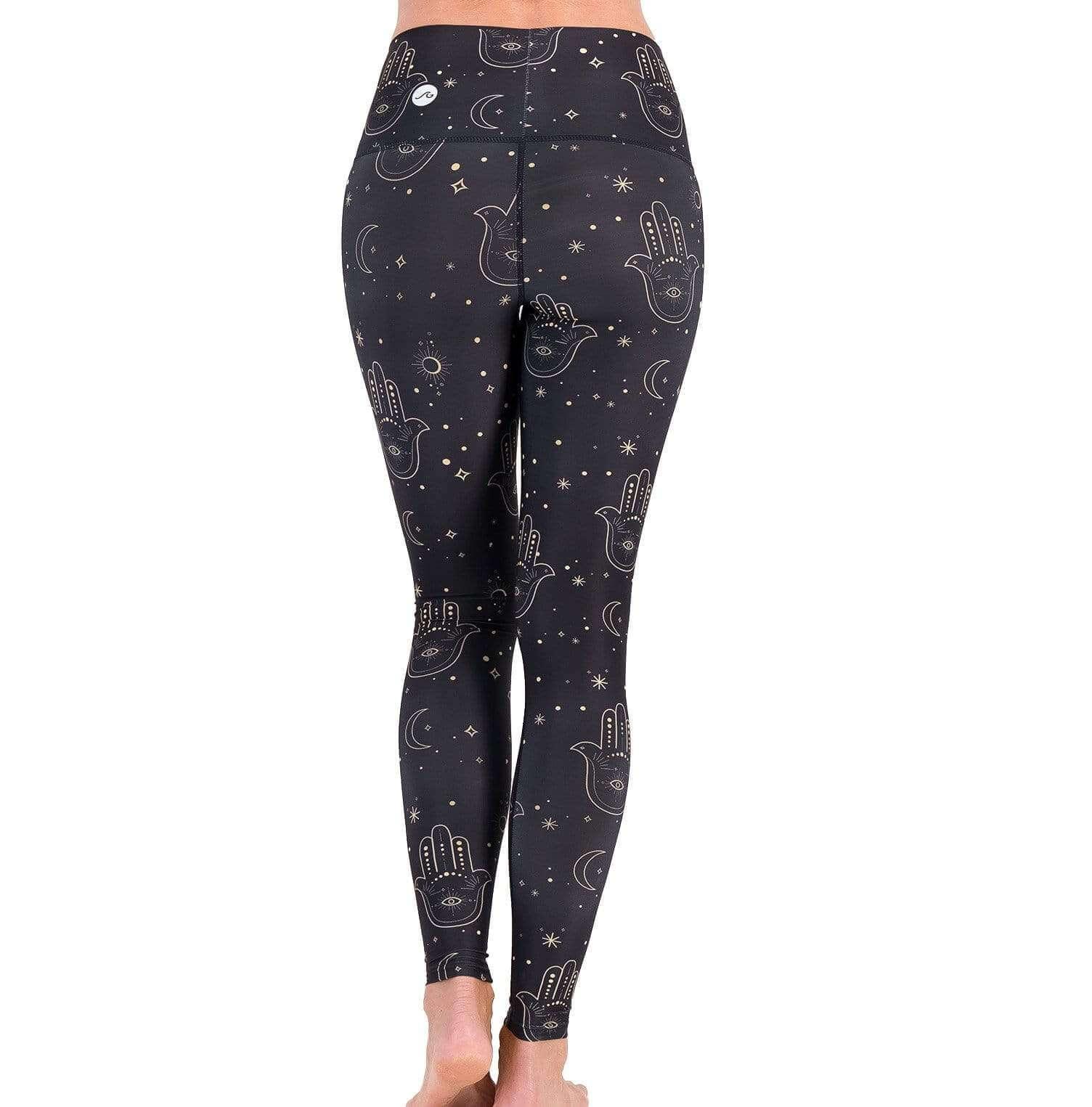 Black Hamsa print leggings - Spiritgirl Activewear