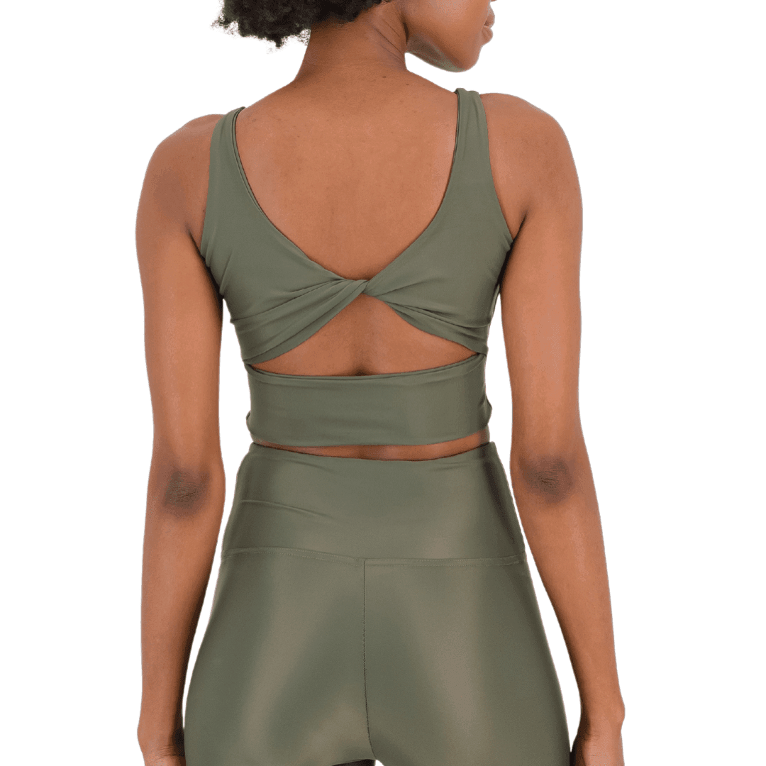 Active Wear Spiritgirl Activewear Twist back crop top made from ECONYL® yarn